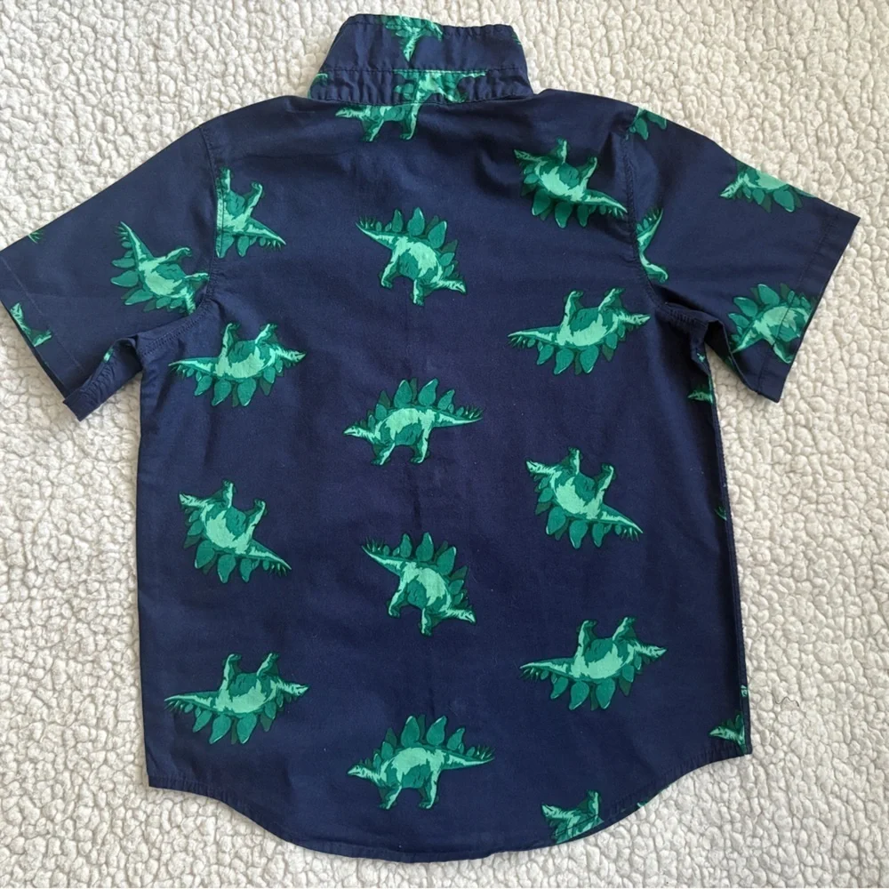 Old Navy Navy Blue Dinosaur Print Kids Shirt